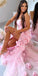 Charming Mermaid Pink Sweetheart Flower Prom Dresses, FC7037