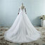 Long Wedding Dress, Lace Wedding Dress, Tulle Wedding Dress, Floor-Length Bridal Dress, 3/4 Sleeve Wedding Dress, Custom Made Wedding Dress, LB0258