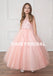 Tulle Applique Flower Girl Dresses, Round Neckline Flower Lovely Little Girl Dresses, D489