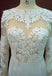 Long Sleeves Lace Mermaid Open Back White Long Wedding Party Dresses, WG613