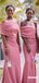 Charming Off Shoulder Mermaid Soft Satin Long Bridesmaid Dress, FC6157