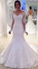 Long Wedding Dress, Lace Wedding Dress, Beading Wedding Dress, Sexy V-Back Bridal Dress, Long Sleeve Wedding Dress, Applique Wedding Dress, LB0688