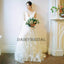 Tulle Wedding Dress,  Applique Wedding Dress, Deep V-Neck Bridal Dress, Sleeveless Wedding Dress, Sexy Wedding Dress, DA948