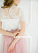 New Arrival Two Pieces Tulle A-Line  Lace Top Cheap Honest Bridesmaid Dress, D1179