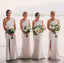 Charming One Shoulder White Mermaid Sexy Slit Bridesmaid Dress, D1387