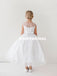Lace Top Tulle Flower Girl Dresses, Popular Little Girl Dresses with Beaded Belt, D1147