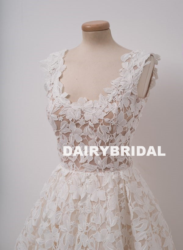 Charming Lace A-Line Elegant Sleeveless Homecoming Dress, D1313